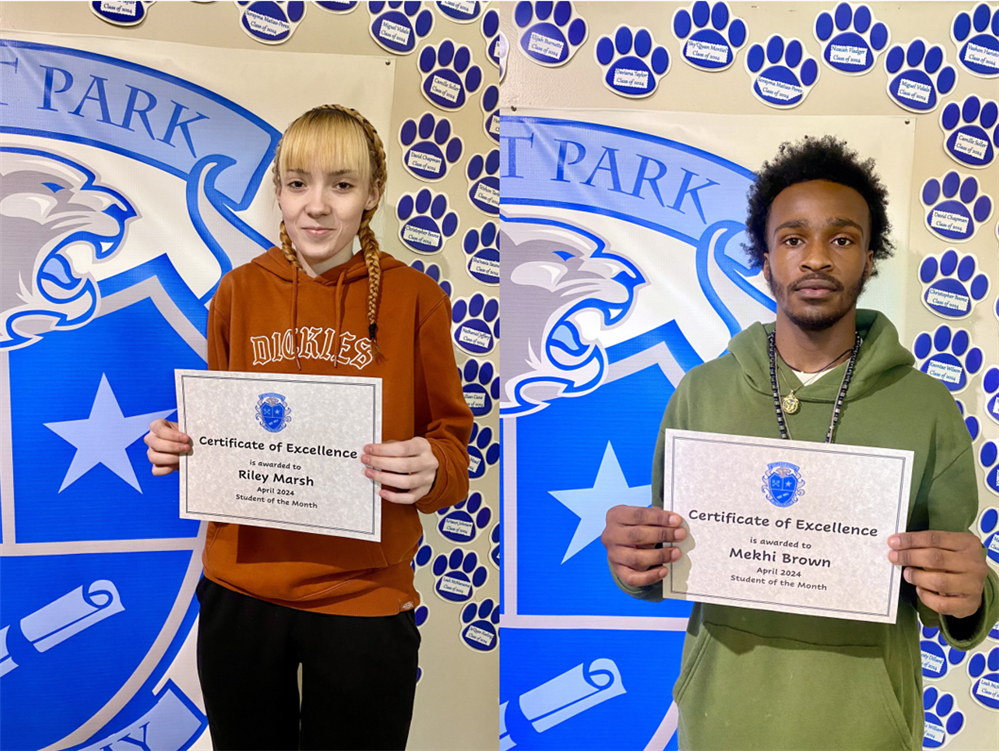   April Students of the Month, Riley and Mekhi